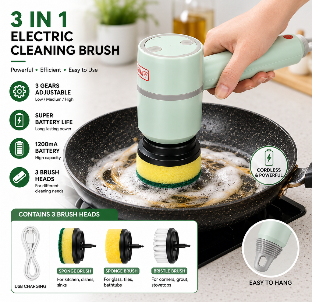 Brosse Électrique Rotative 3-en-1