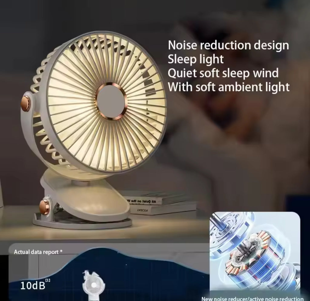 Ventilateur Portable Rechargeable LED 8000 mAh – 5 Vitesses Silencieux