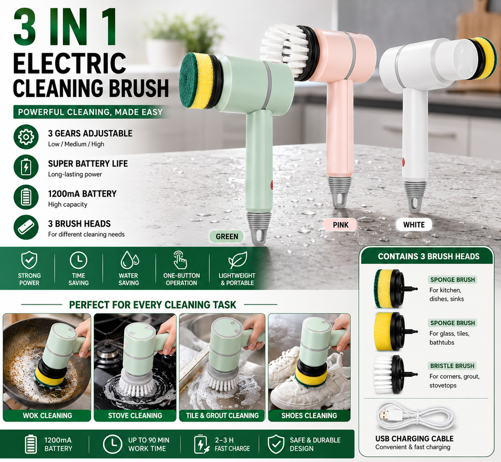 Brosse Électrique Rotative 3-en-1
