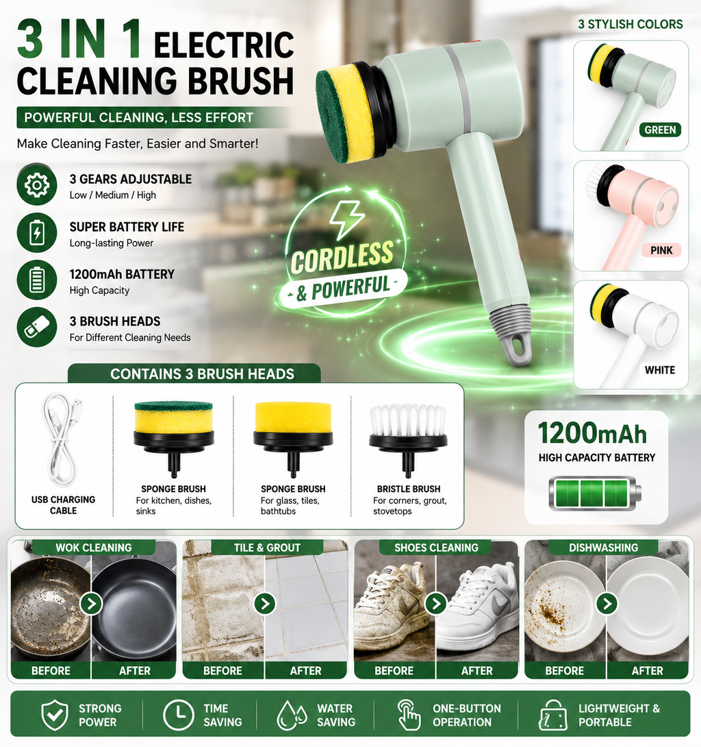 Brosse Électrique Rotative 3-en-1