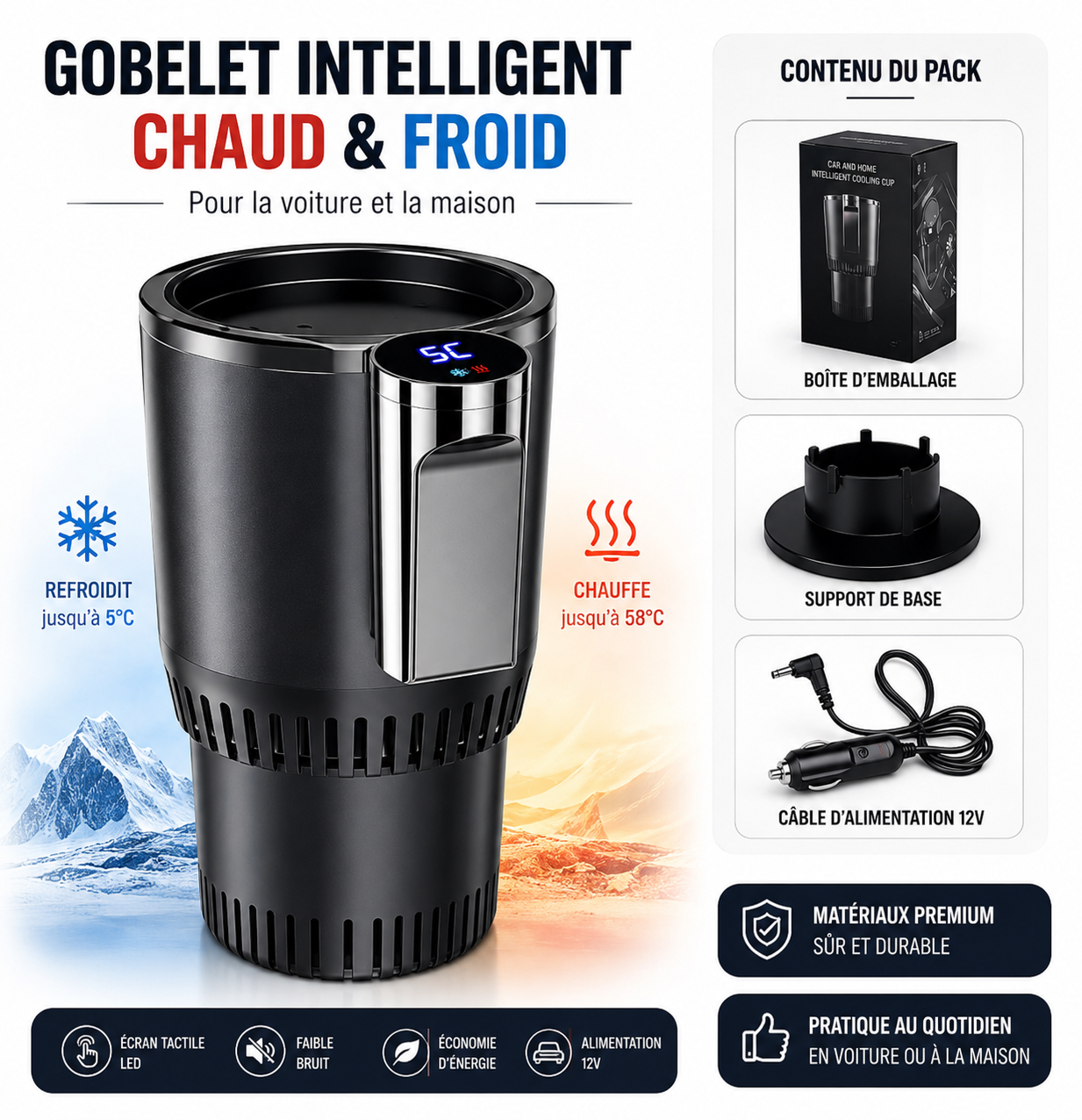 SmartCup™ Auto 2-en-1 | Chauffe & Refroidit vos boissons