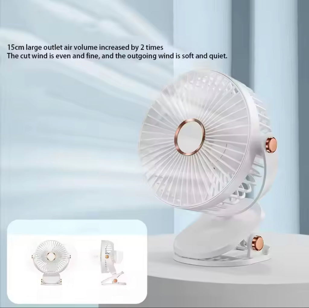 Ventilateur Portable Rechargeable LED 8000 mAh – 5 Vitesses Silencieux