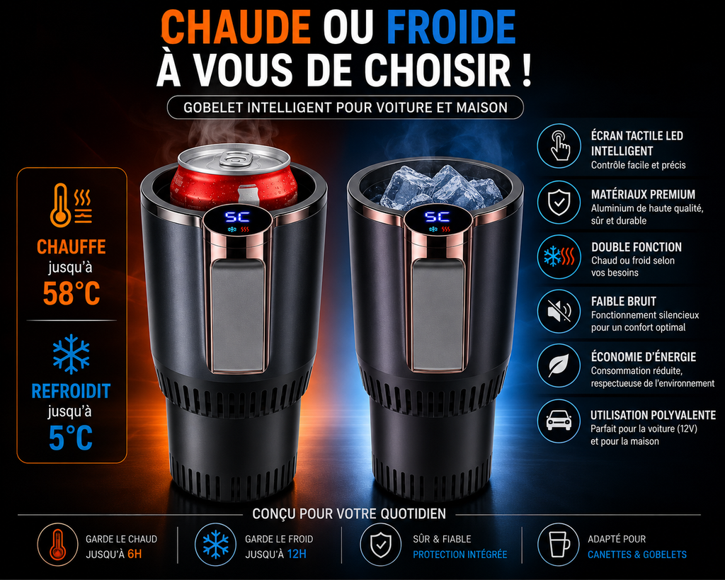 SmartCup™ Auto 2-en-1 | Chauffe & Refroidit vos boissons