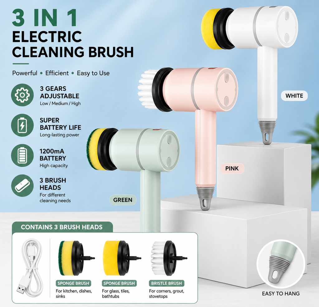 Brosse Électrique Rotative 3-en-1