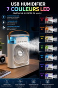 Ventilateur Climatiseur Portable USB 5 Buses Nano – Brume Rafraîchissante & 3 Vitesses
